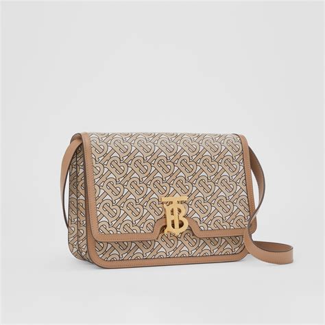 burberry medium two-tone leather tb bag - beige|thomas burberry monogram.